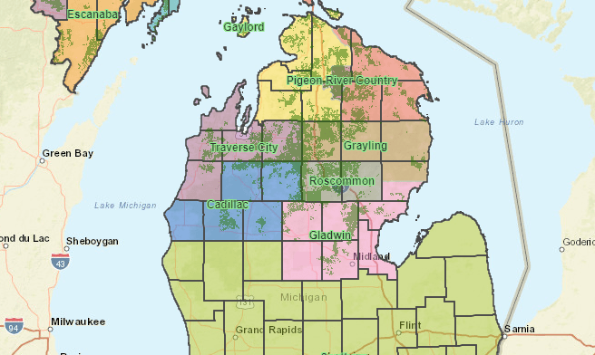 michigan department of natural resources state forest map GIS
