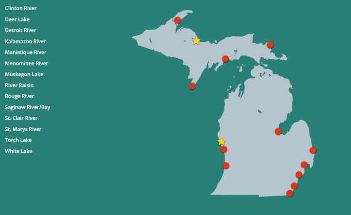 areas of concern aocs michigan great lakes