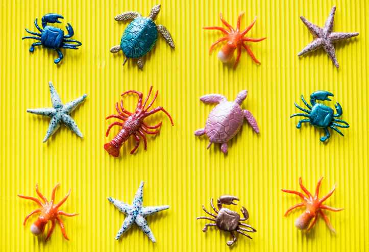 assorted underwater animal toys