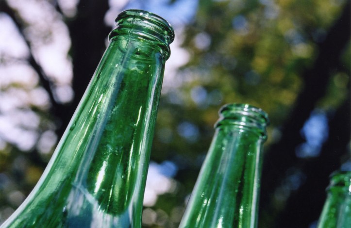 green glass bottle recycling