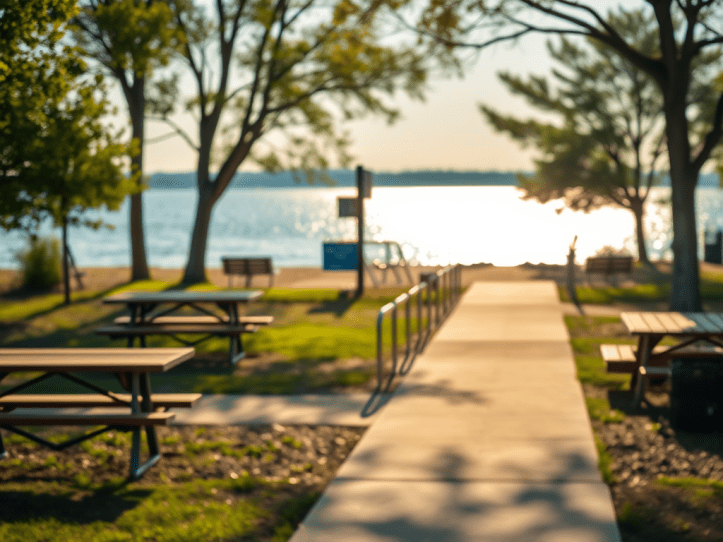 park on the water, AI generated 